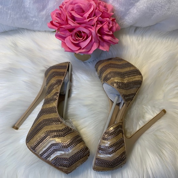 Steve Madden Disko Sequins Champagne Pump - Picture 10 of 15